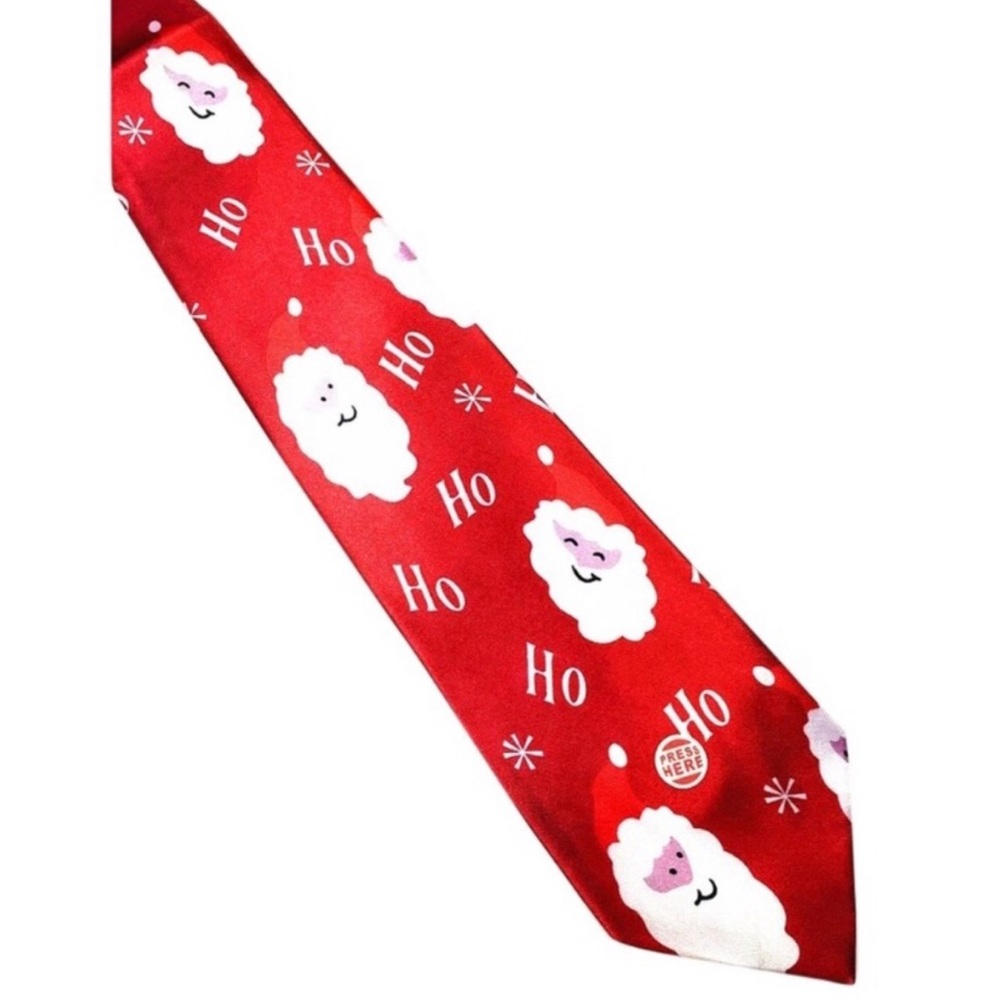 New Red Holiday 'Ho Ho' Santa Mens Tie